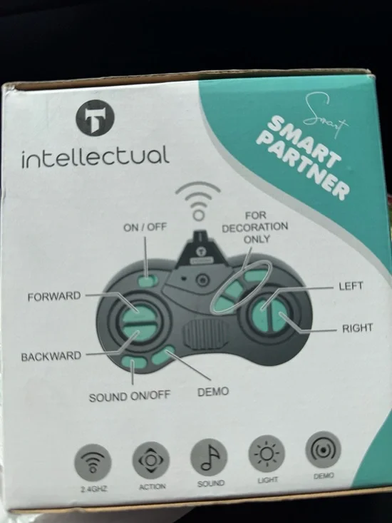 Robot Intel Bright Green and Black Educational Robot Toy with Blue Eye Rings - Picture 3 of 3